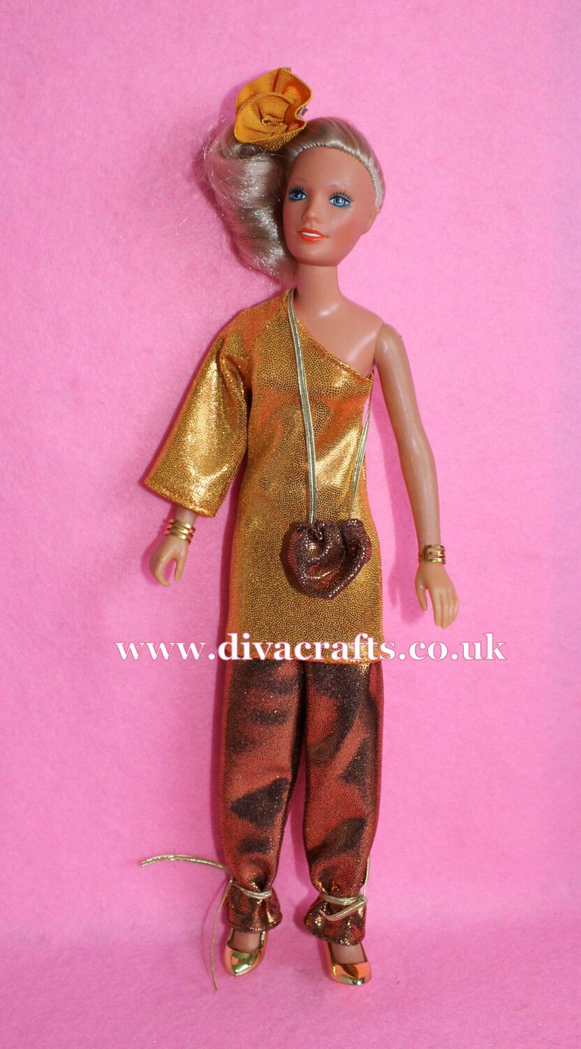 Handmade by Cazjar Kenner Darci Doll Fashion - Gold Outfit
