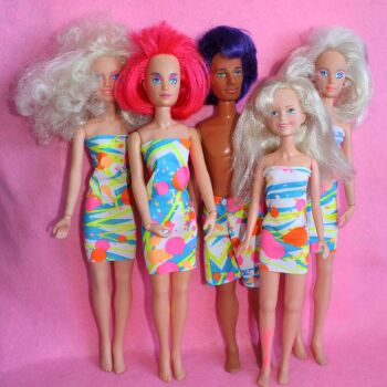 5 Hasbro Jem Dolls Used