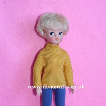 Handmade by Cazjar Pedigree Sindy Fashion - Polo Neck Jumper Only - Mustard