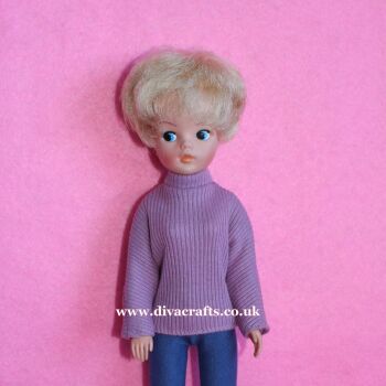 Handmade by Cazjar Pedigree Sindy Fashion - Polo Neck Jumper Only - Orchid