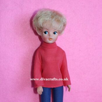 Handmade by Cazjar Pedigree Sindy Fashion - Polo Neck Jumper Only - Coral