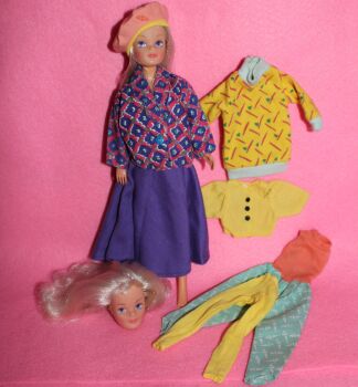 USED - Hasbro Sindy City Girl with Extra Head and Clothing