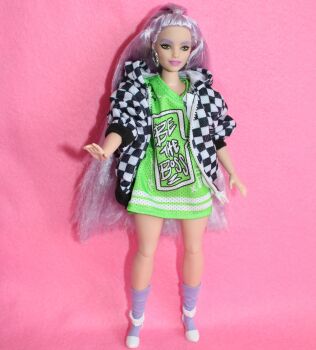 USED - Barbie Extra Doll CURVY with Lilac Hair