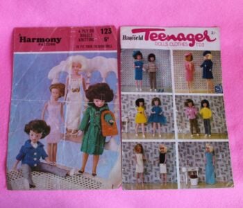 2 Original Knitting Patterns for Sindy Sized Dolls *used*