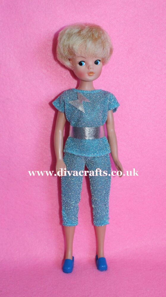 Handmade by Cazjar Pedigree Sindy Fashion - Reproduction Inspired Blue Skater