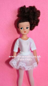 Handmade by Cazjar Pedigree Sindy Fashion - Tutu Only - White iridescent