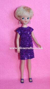 Handmade by Cazjar Pedigree Sindy Fashion - 188 Dress & Earrings