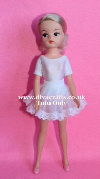Handmade by Cazjar Pedigree Sindy Fashion - Tutu Only - White iridescent