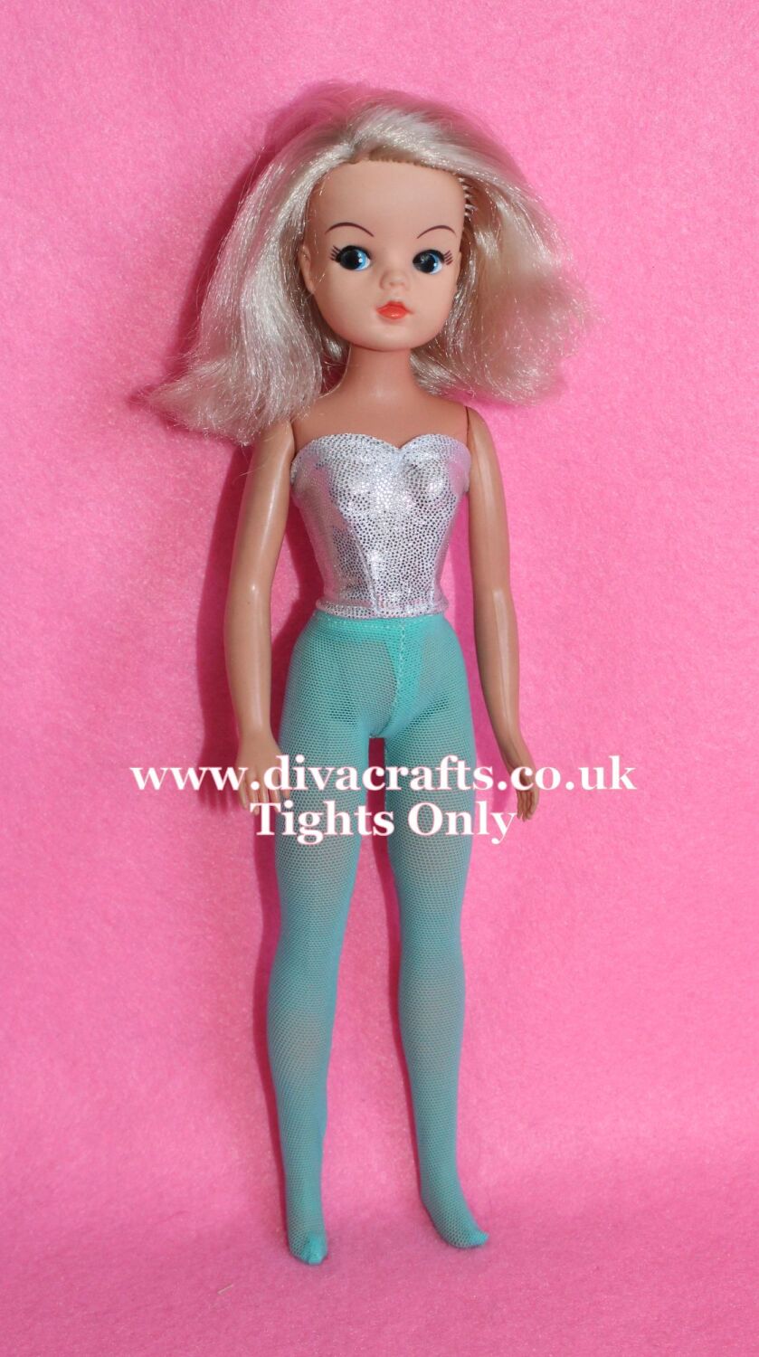 <!-- 0001 --> Handmade by Cazjar Pedigree Sindy Fashion -  Net Tights - Aqu