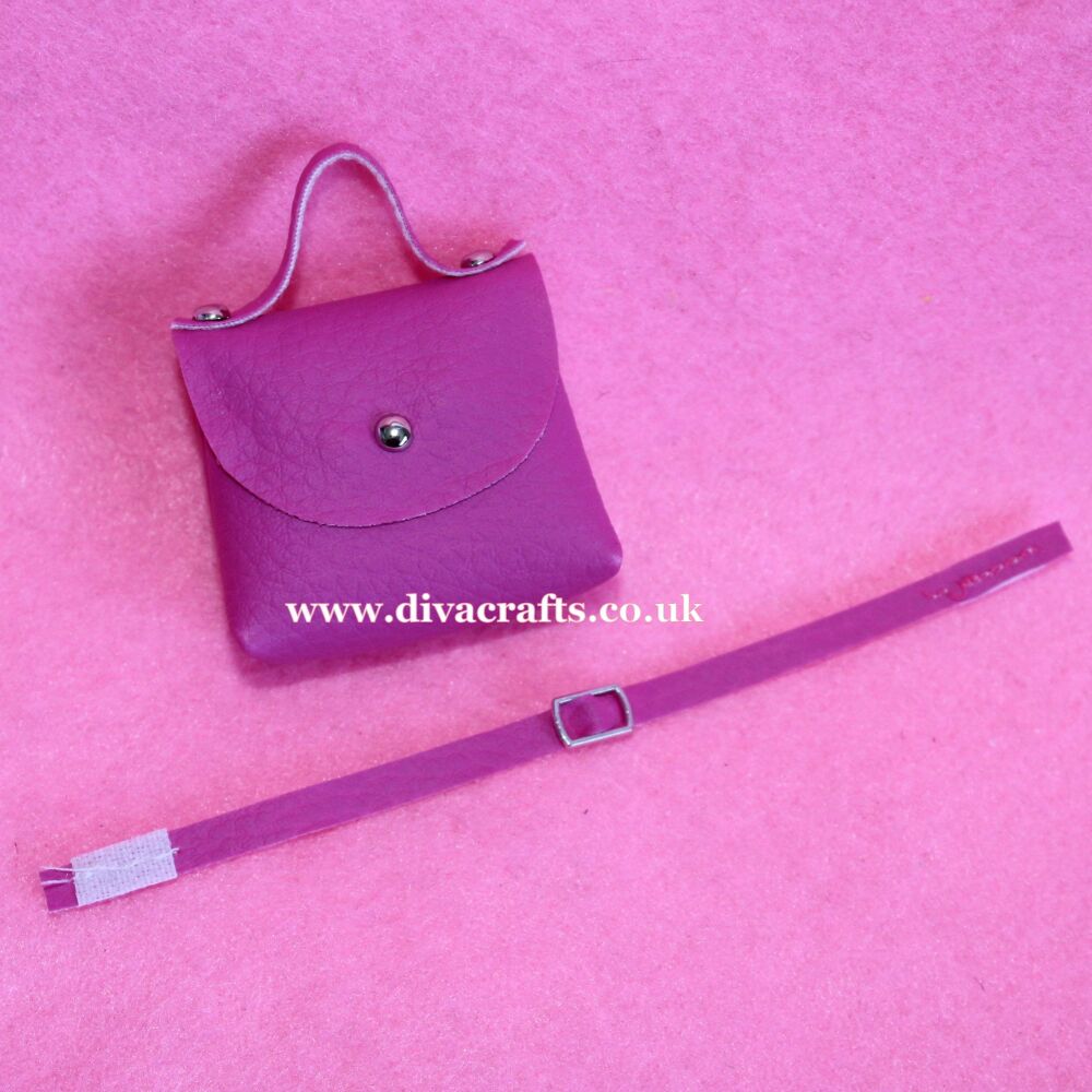 Handmade by Cazjar Pedigree Sindy Doll Size Bag & Belt - B0021 Pink