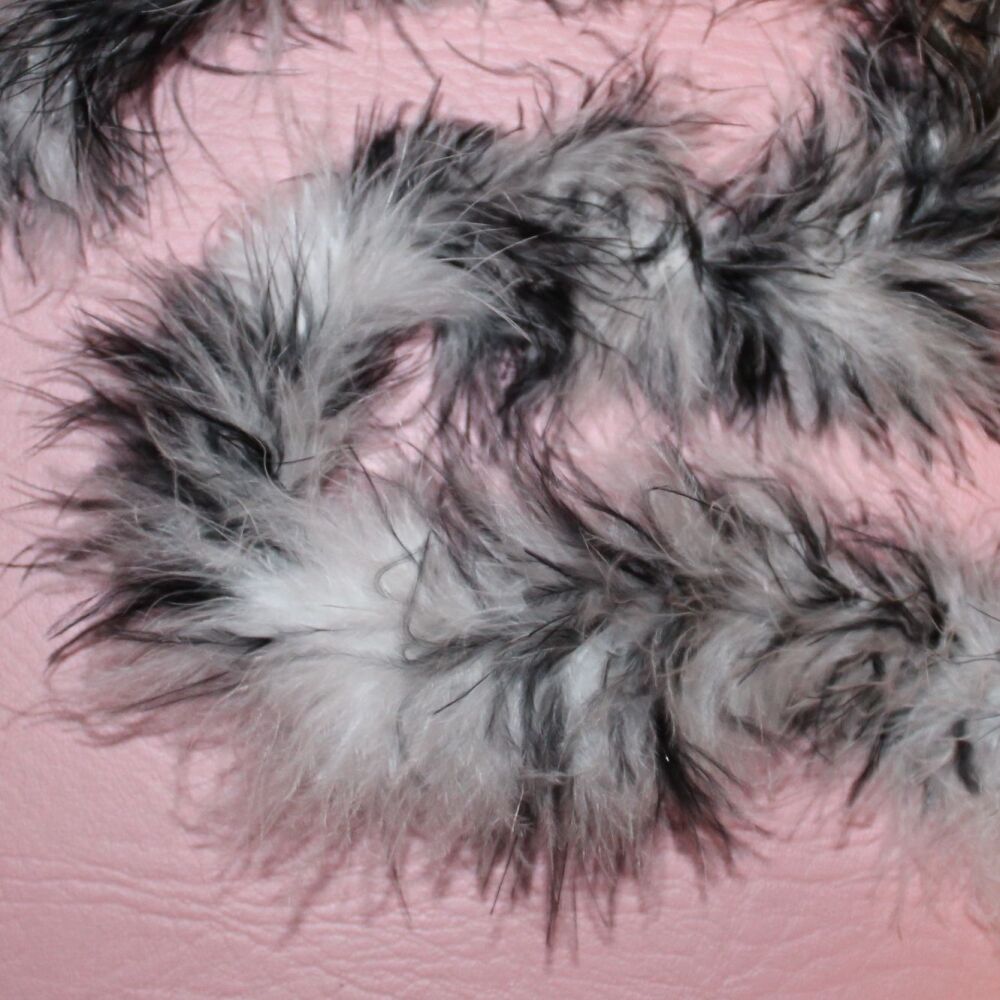 Clearance Item - Marabou Black & White Mottled 2 Metre Length
