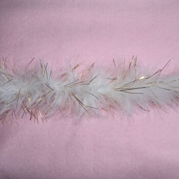 Clearance Item - Marabou White with Gold Tinsel 1.5 Metre Length