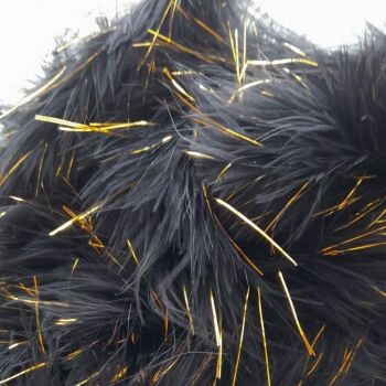 Clearance Item - Marabou Black with Gold Tinsel 2 Metre Length