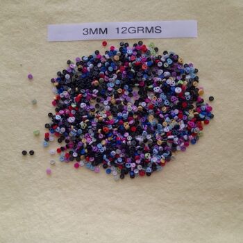 Clearance Item - Assorted 3mm (approx size) Buttons Approx 12 Grams