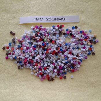 Clearance Item - Assorted 4mm (approx size) Buttons Approx 20 Grams