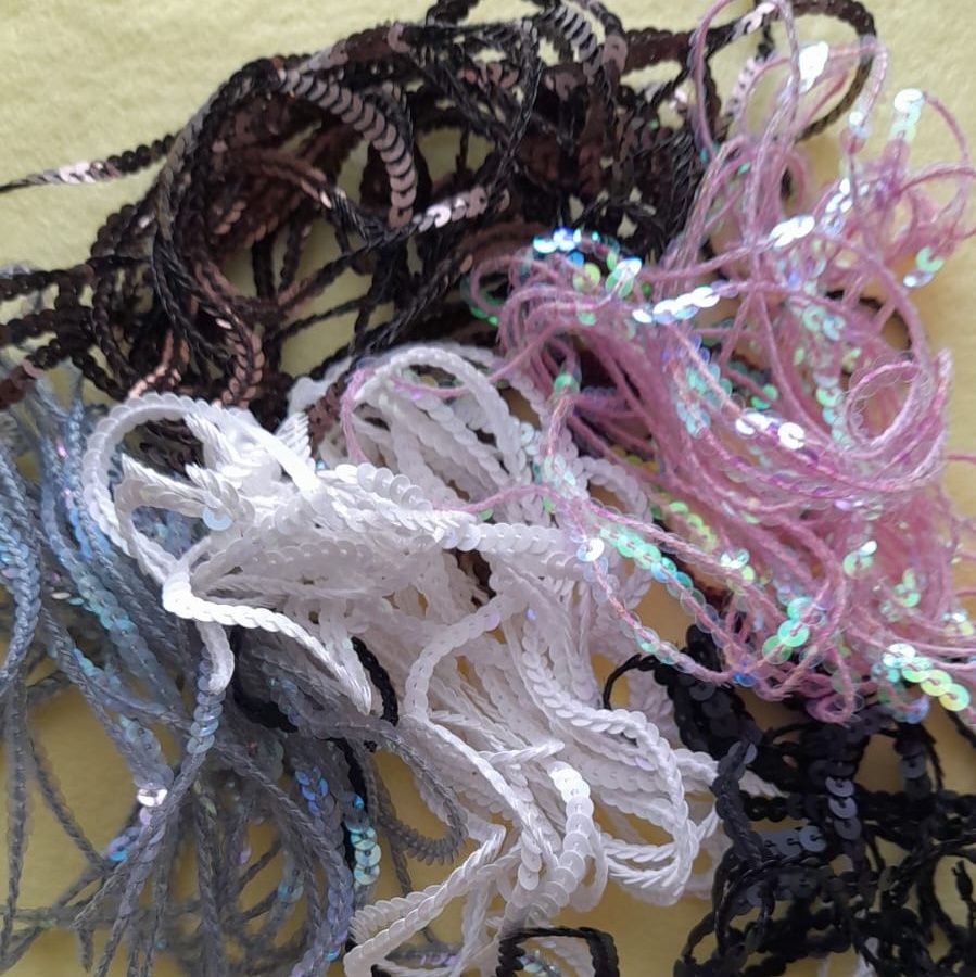 Clearance Item - Assorted 4mm Wide Strung Sequins