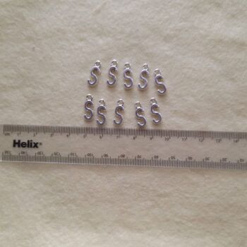 Clearance Item -10 x 'S' Shaped Small Charms