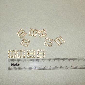 Clearance Item - Gold Coloured Diamante Sliders