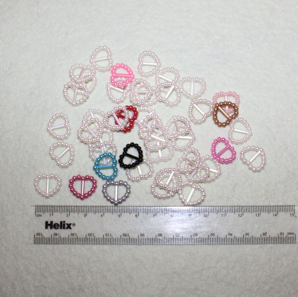Clearance Item - Assorted Plastic Heart Shaped Sliders