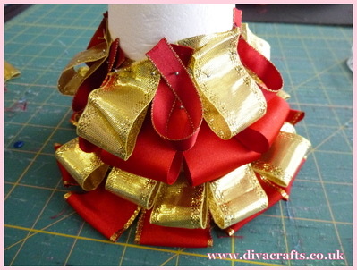 diva crafts christmas ribbon tree free project (1)