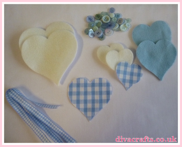 blue pink hanging hearts free tutorial diva crafts