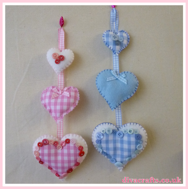 blue pink hanging hearts free tutorial diva crafts (3)