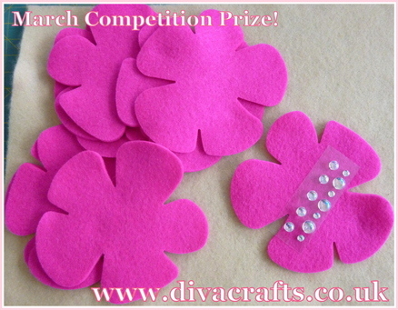 March competition prize felt flower kit at Diva Crafts