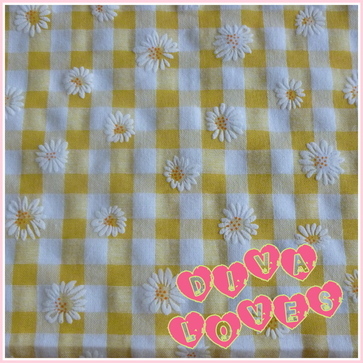daisy puff gingham fabric polycotton yellow diva crafts diva loves week 76