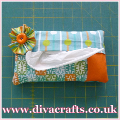 handmade tissue packet cover by Diva Crafts