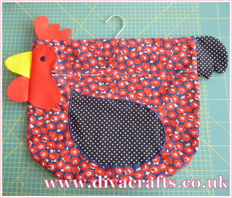 chicken peg bag Diva Crafts