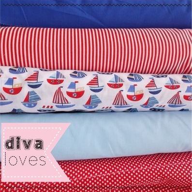 nautical themed fat quarter polycotton fabric bundle diva crafts diva loves