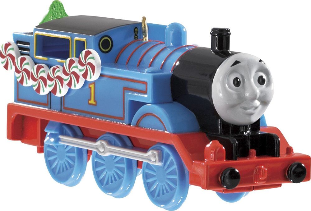Thomas & Friends Tree Ornament features Thomas with peppermint garland by C