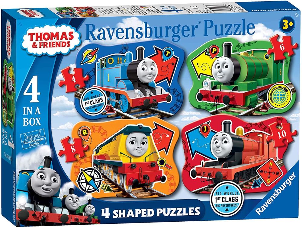 Thomas & Friends  4 in a Box Shaped Puzzles - Big World (4, 6, 8 &10 pce)