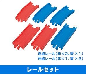 Rail Set - Red and Blue - 3 x str and 3 x curves
