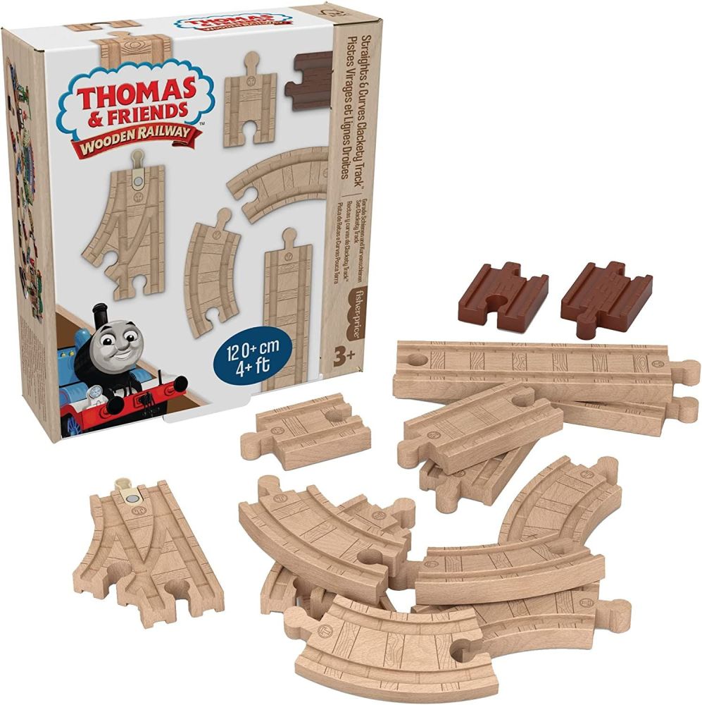 Straights & Curves Clackety Track  Expansion Set - All Engines Go - Wooden 