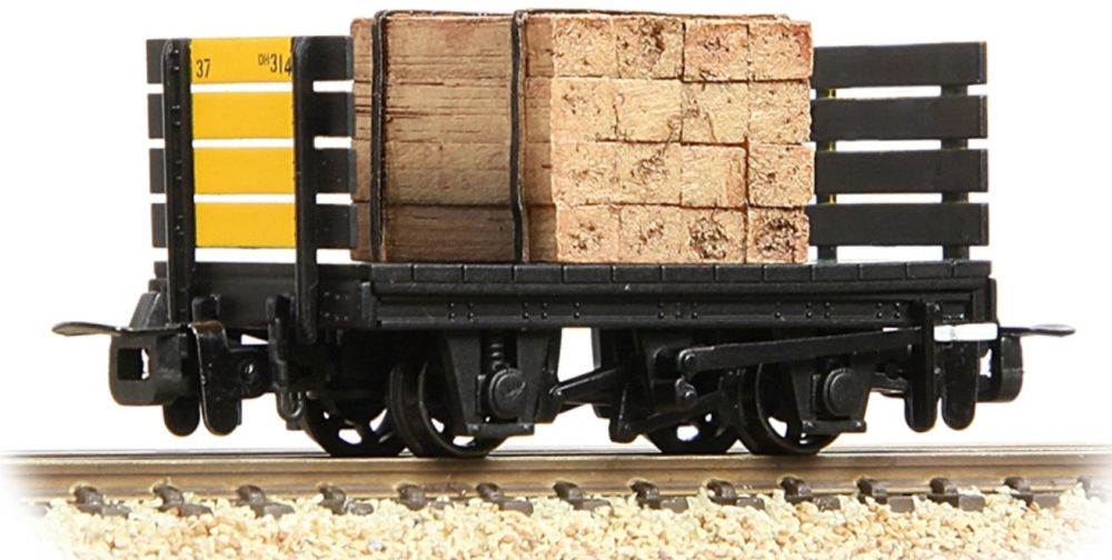 Flat Wagon Planked Ends RNAD Dean Hill with Sleeper Load - Bachmann