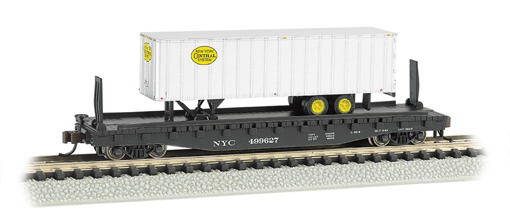 New York Central 52ft flat car w/ NYC® 35ft Trailer
