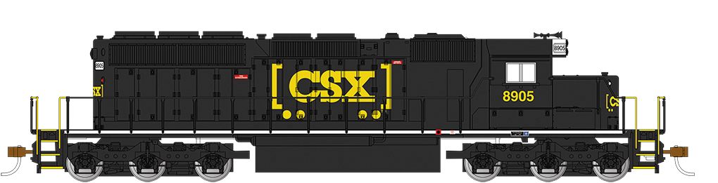 CSX?? #8905 - Black (HTM??) - SD40-2 - DCC (HO)