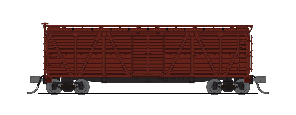 K7A Stock Car, Unlettered, Boxcar Red, Cattle Sounds