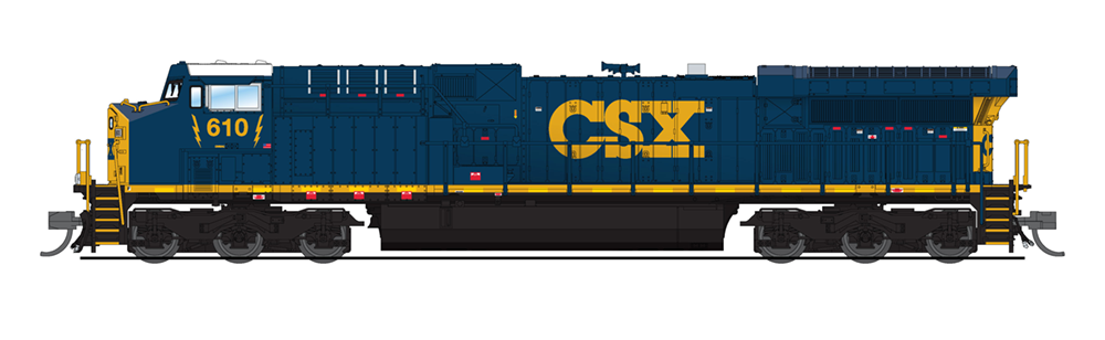 GE AC6000, CSX #610, YN3 Paint Scheme ("Dark Future"), Paragon3 Sound/DC/DCC