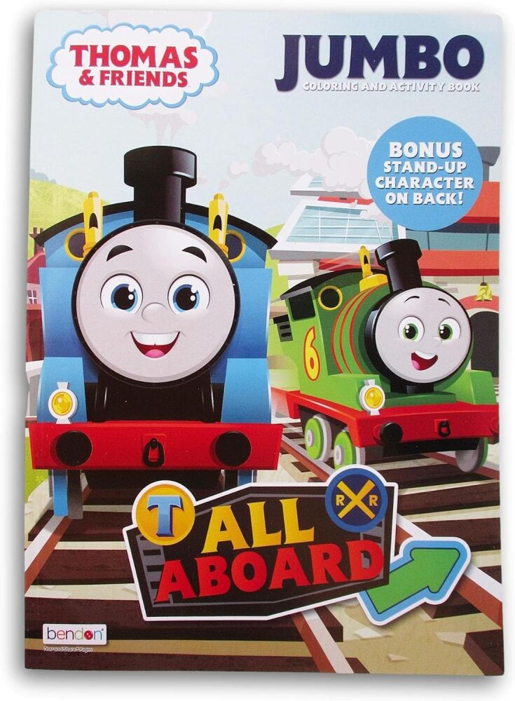 Jumbo Thomas Coloring and Activity Book with Friends Stand-Up Character on Back - 80 Pages