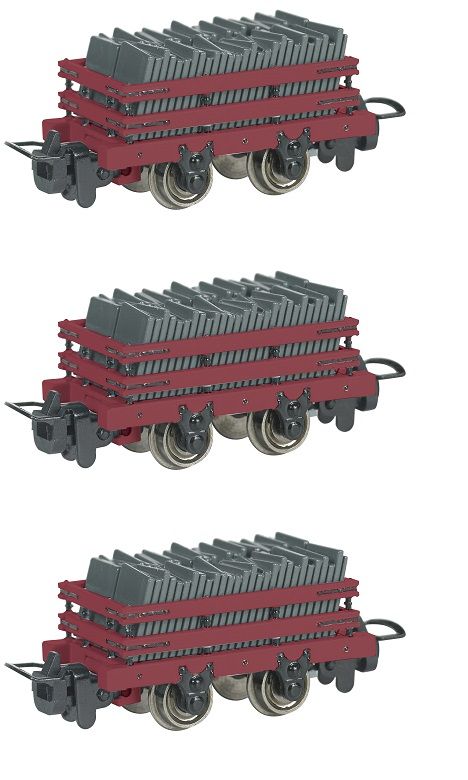 Narrow Gauge Slate Wagon with Load - Oxide - X 3 - Bachmann