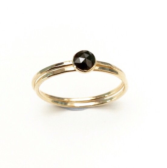 Solid gold stacking ring set