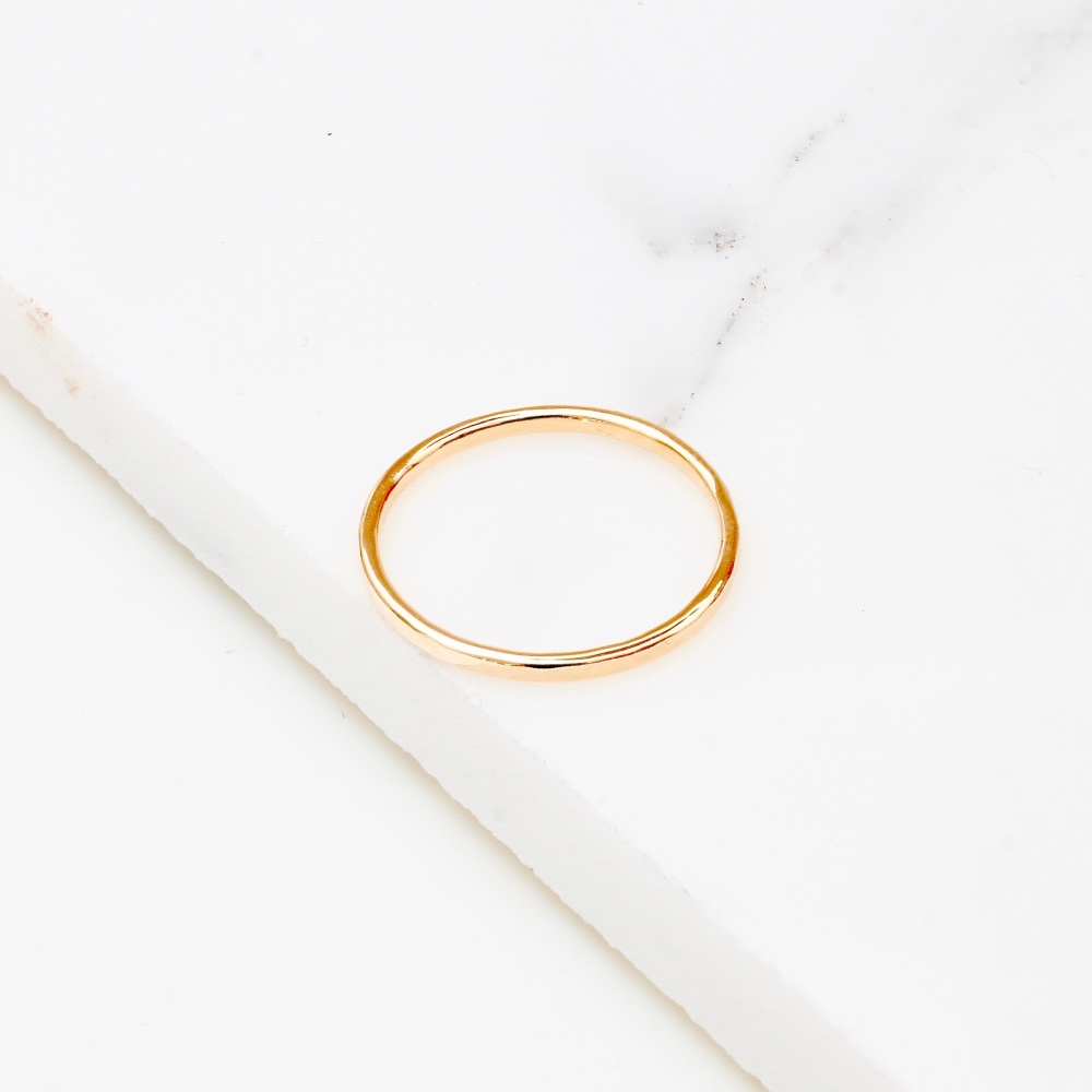 Solid Gold Hammered Stacking Ring