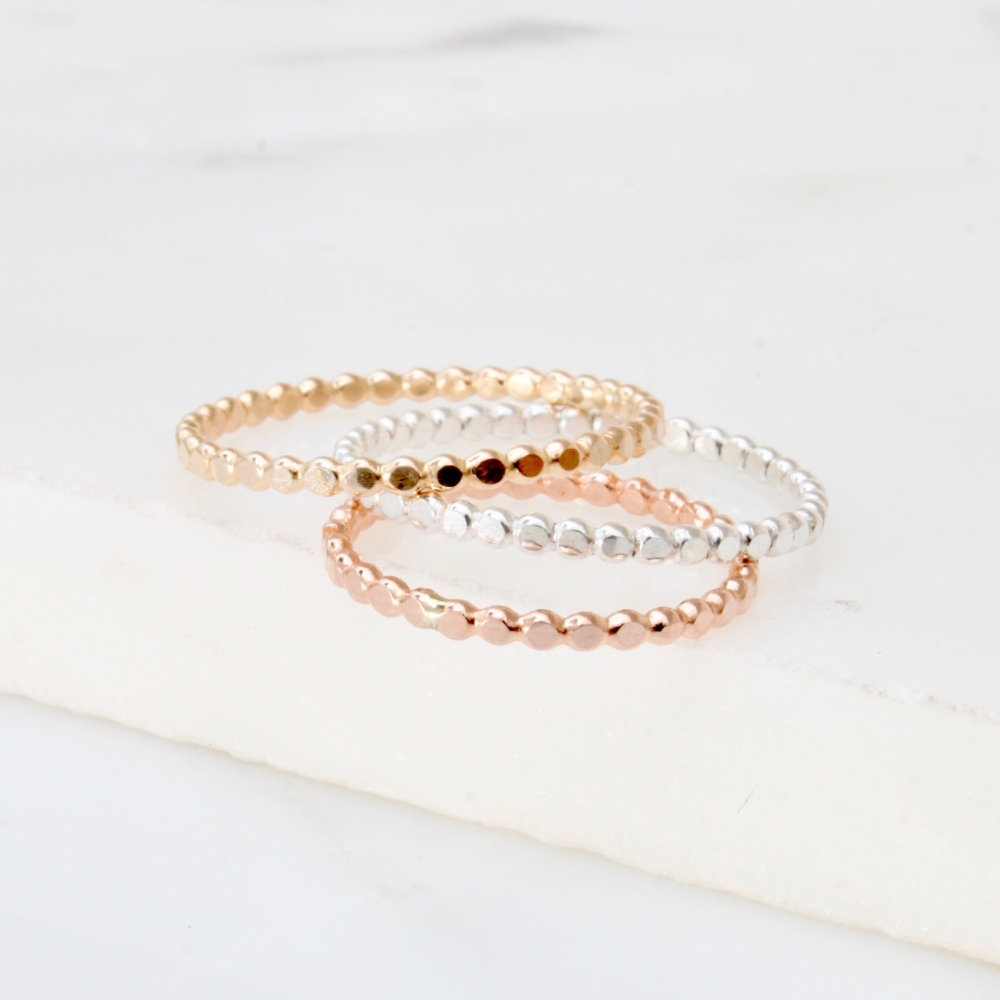 Flat Beaded Stacking Ring