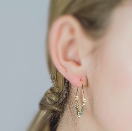  Wrapped Turquoise  Hoops