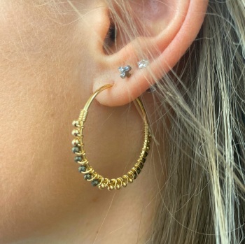  Wrapped Pyrite  Hoops
