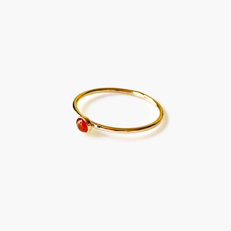  9ct Gold Carnelian Stacking Gemstone Ring 