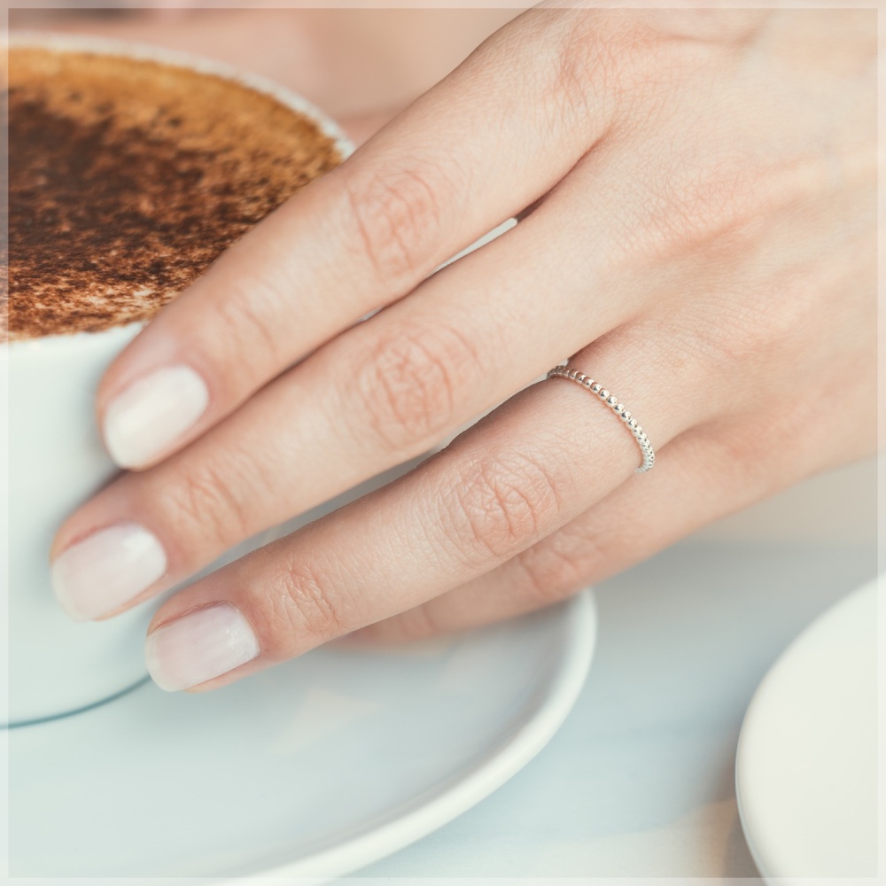 Thin Beaded Stacking Rings