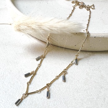  Hematite Bar link necklace